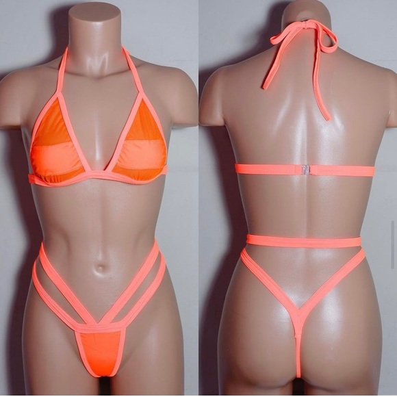 Neon Orange 2 Piece Set - Picture 2 of 2